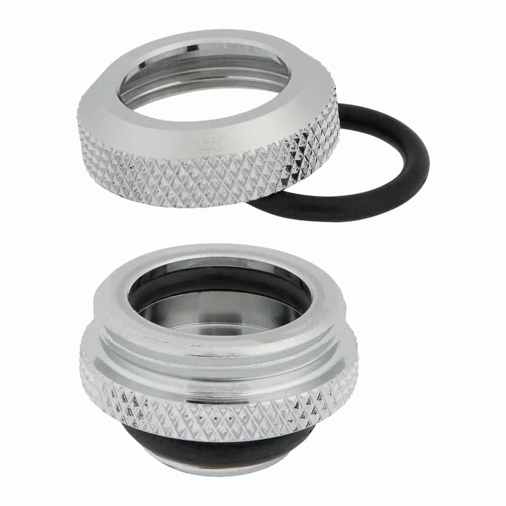 (image for) Corsair Hydro X XF Chrome Brass 14mm G1/4" Hardline Compression Fittings - Four Pack